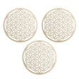 Wandschmuck "Blume des Lebens", Holz 22 cm - 3er Set - YOGISHOP