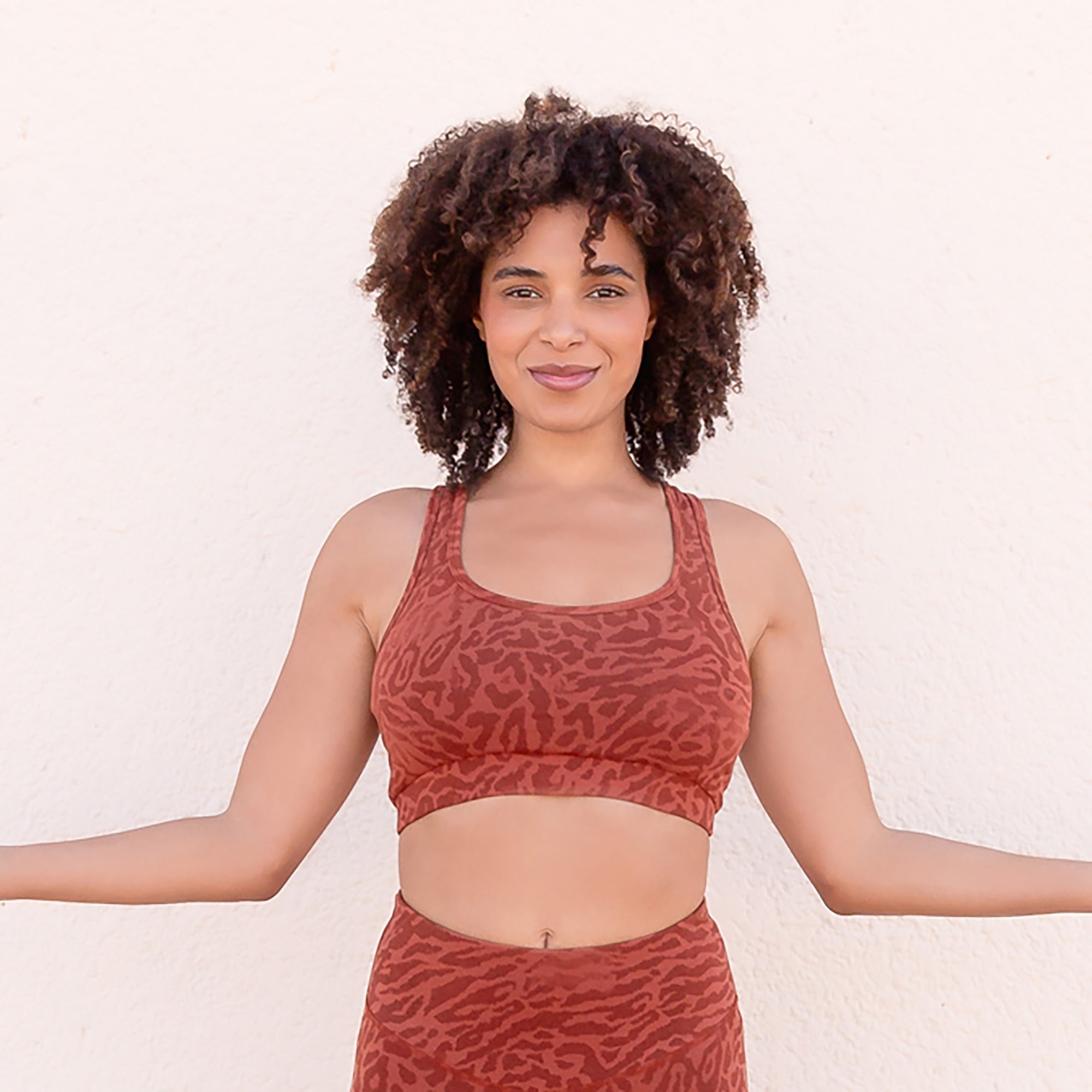 Yoga-Bra Gloria leopard - cinnamon - YOGISHOP