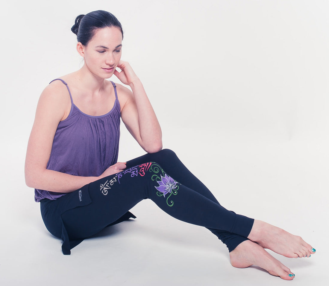 Buddha Mantra Skirt Leggings - black - YOGISHOP