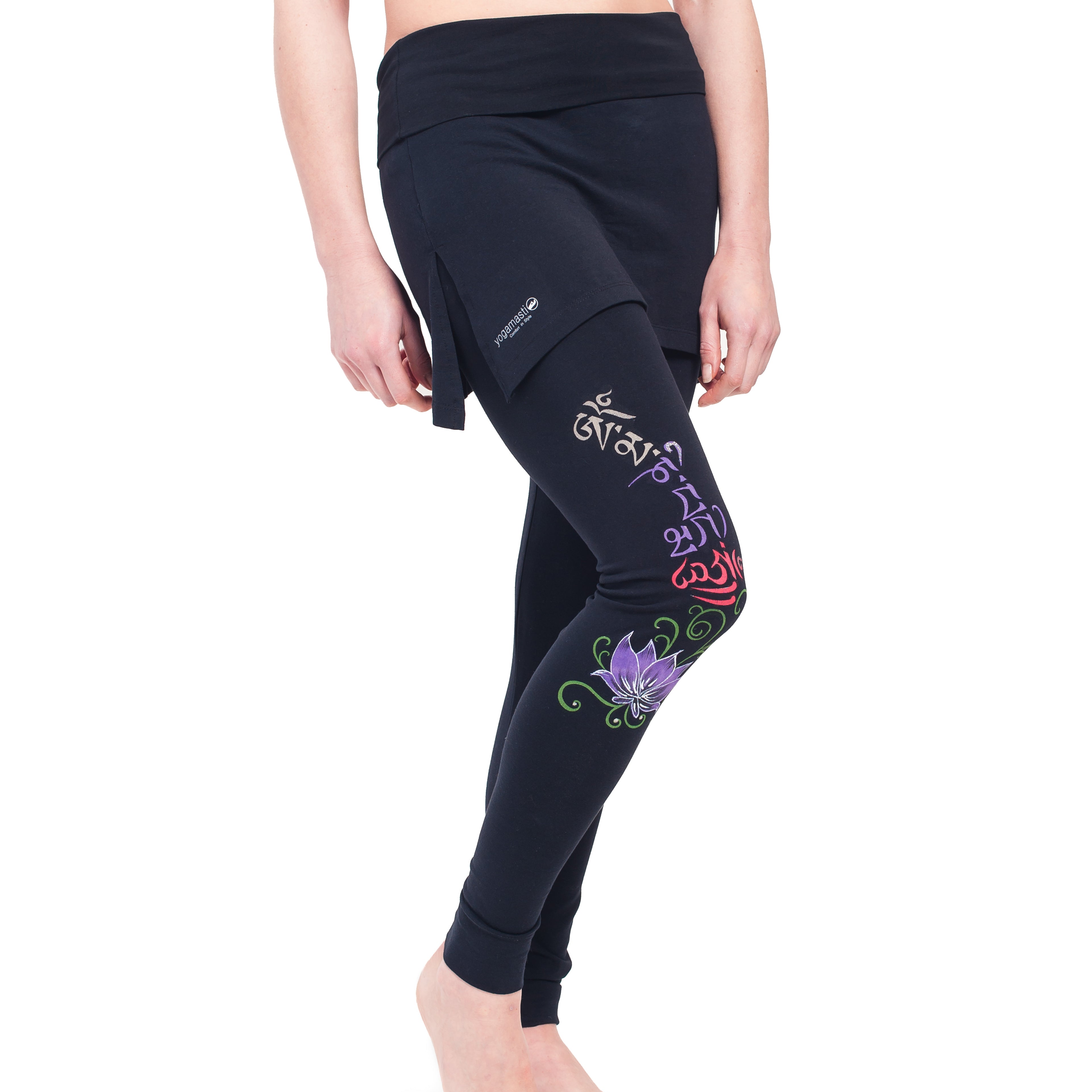 Buddha Mantra Skirt Leggings - black - YOGISHOP
