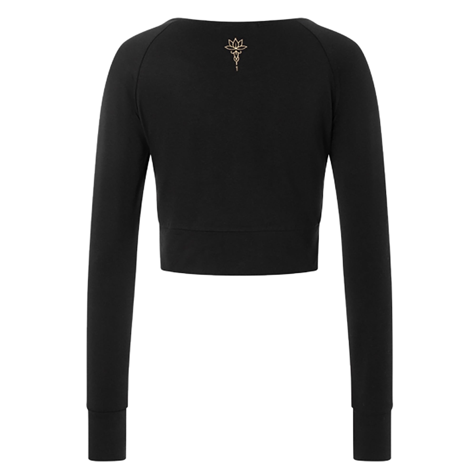Yoga Crop Shirt langarm Jathara - black-nature - YOGISHOP