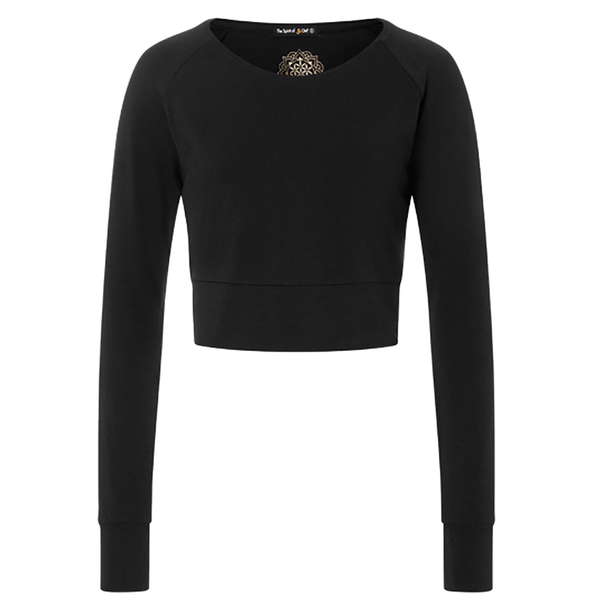 Yoga Crop Shirt langarm Jathara - black-nature - YOGISHOP