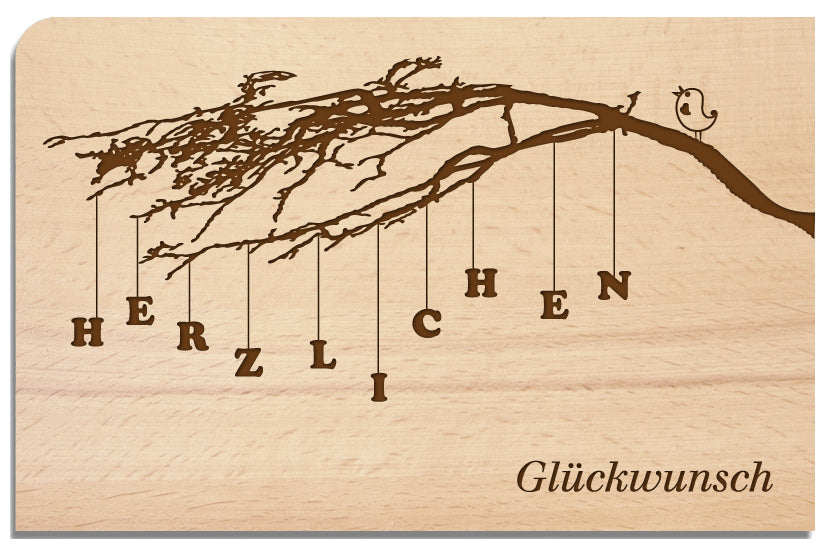 Postkarte aus Holz - YOGISHOP