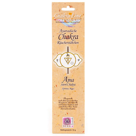 Ayurvedische Chakra Räucherstäbchen - Drittes Auge (Ajna), 10 g - YOGISHOP