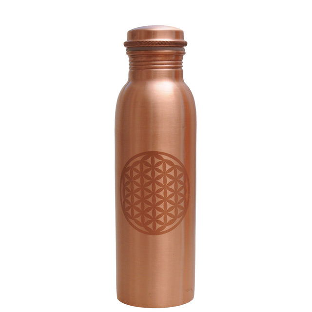 Kupferflasche Blume des Lebens, 0,75 l - YOGISHOP