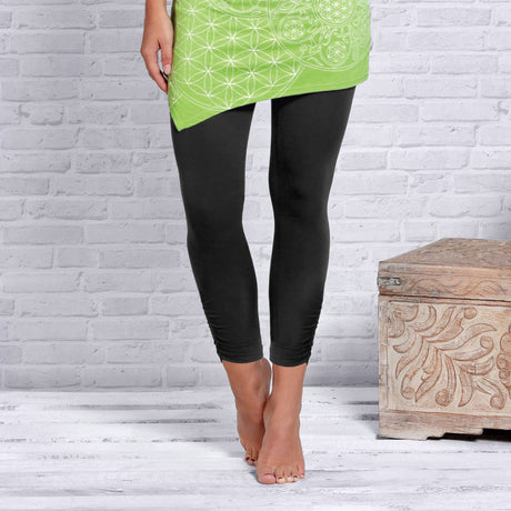 Leggings mit Raffung - schwarz - YOGISHOP