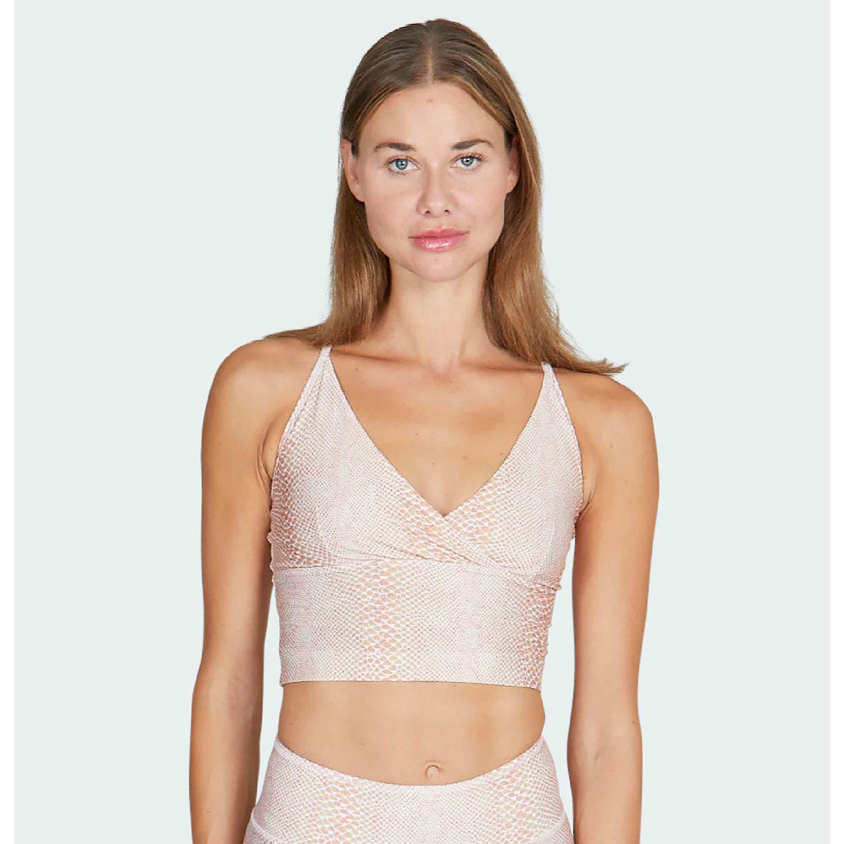 Lux Crop Top - snake rose - YOGISHOP
