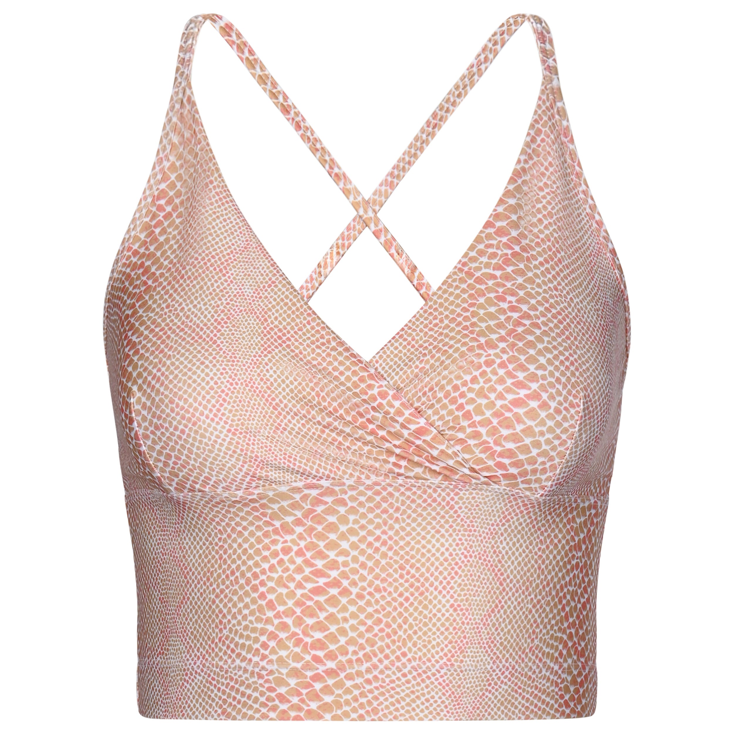 Lux Crop Top - snake rose - YOGISHOP