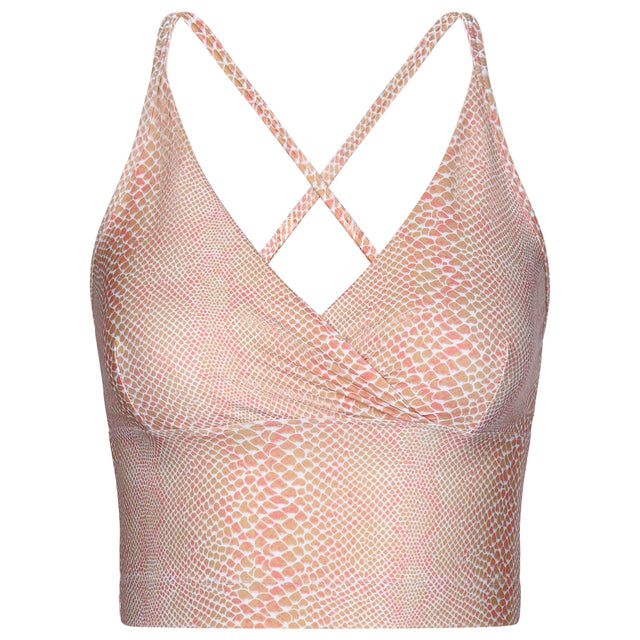 Lux Crop Top - snake rose - YOGISHOP