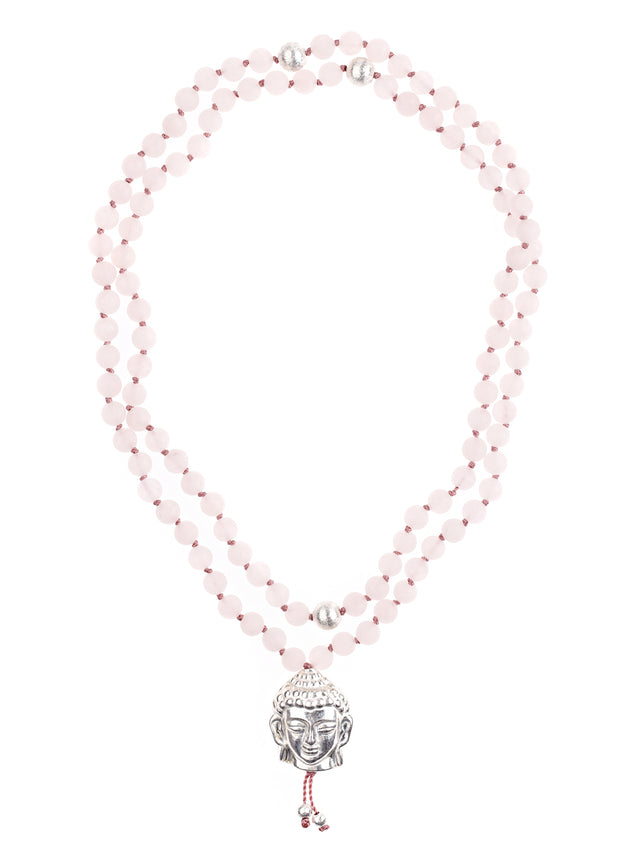 Mala-Kette "Gaby" - Rosenquarz - Rose - YOGISHOP