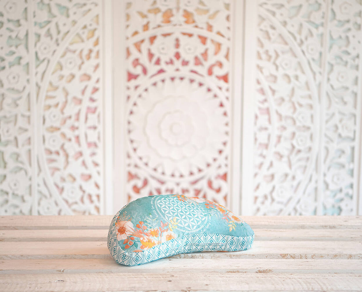 Meditationskissen Halbmond, jade/orange - YOGISHOP