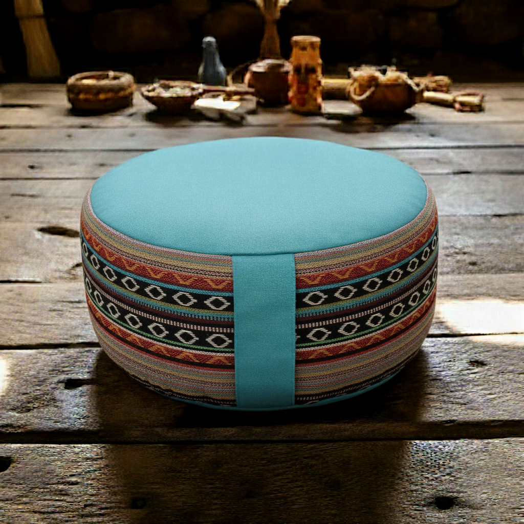 Meditationskissen - rund - ethnic - organic cotton - YOGISHOP