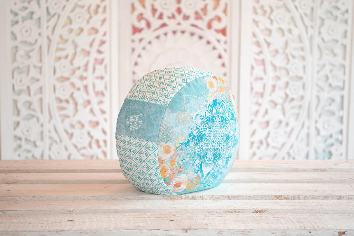 Meditationskissen rund, jade/orange - YOGISHOP