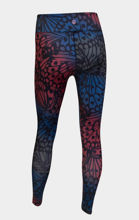 Yoga-Leggings "Butterfly rise" - petrol/rose - YOGISHOP