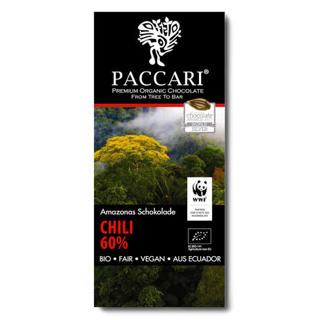 Bio Schokolade WWF Sonderedition Chili, 60% Kakao, 50 g - YOGISHOP