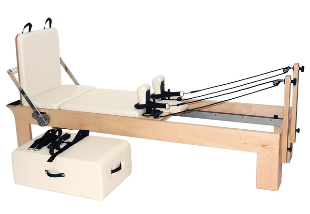 Pilates Reformer Ahorn "Therapeutic Leg" (inkl. Sitting Box und Jump Board) - creme - YOGISHOP