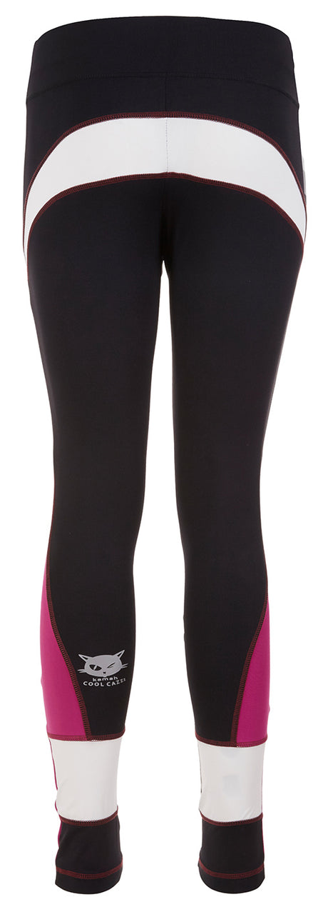 Active Leggings "Roxy" - black/fuchsia/white - YOGISHOP