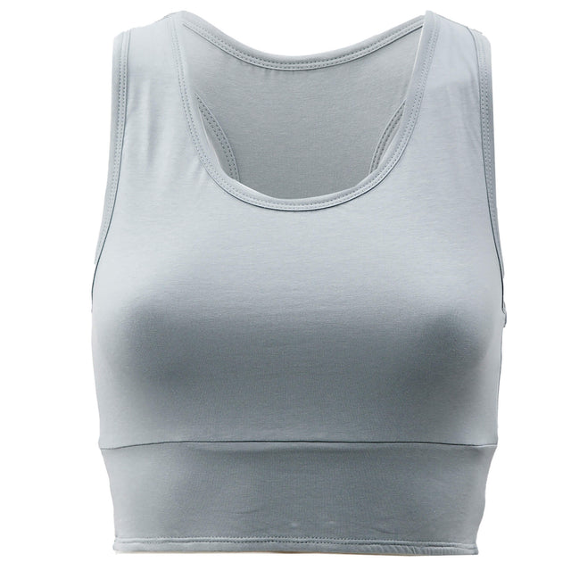 Serenity Organic Crop Top With Support - blue - YOGISHOP