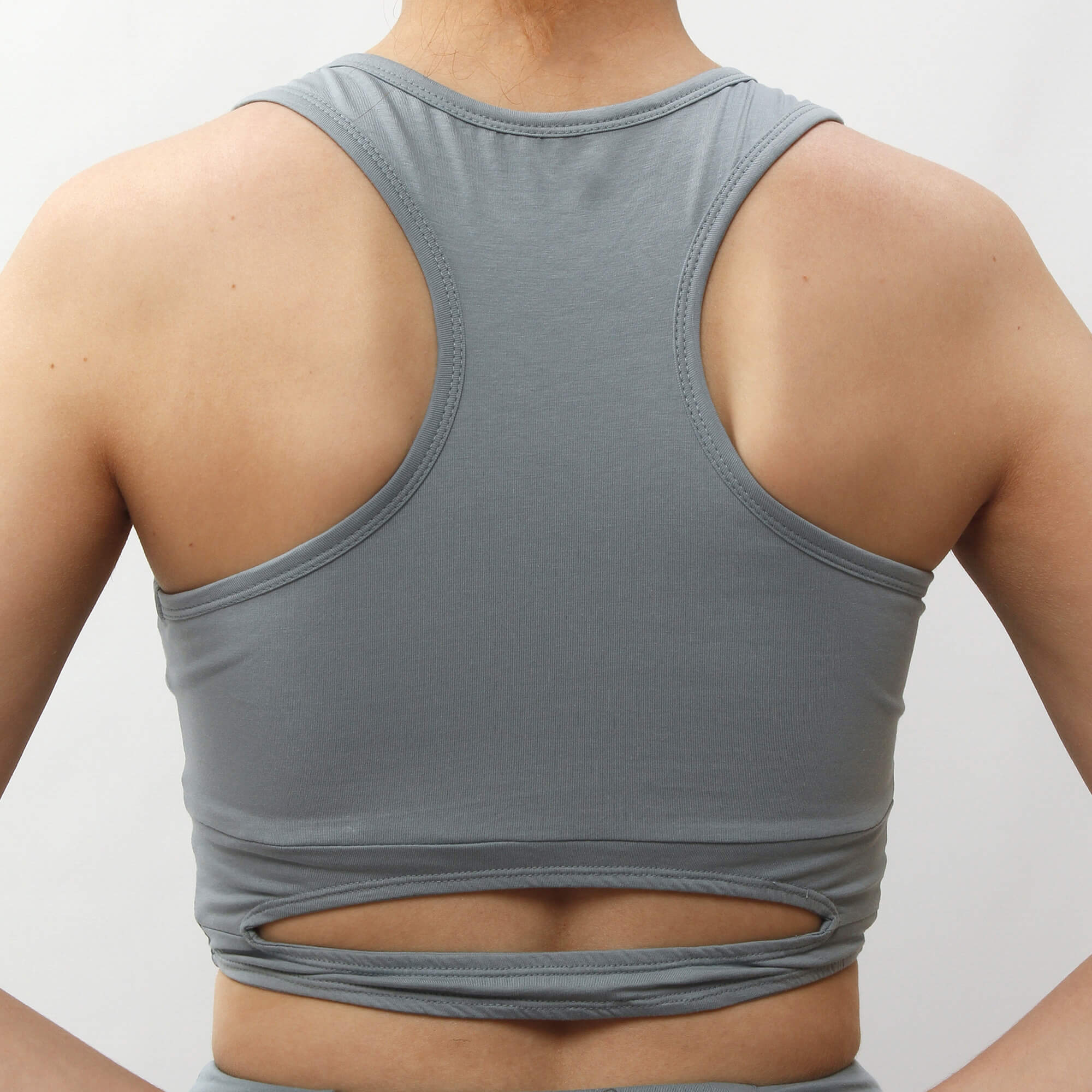 Serenity Organic Crop Top With Support - blue - YOGISHOP