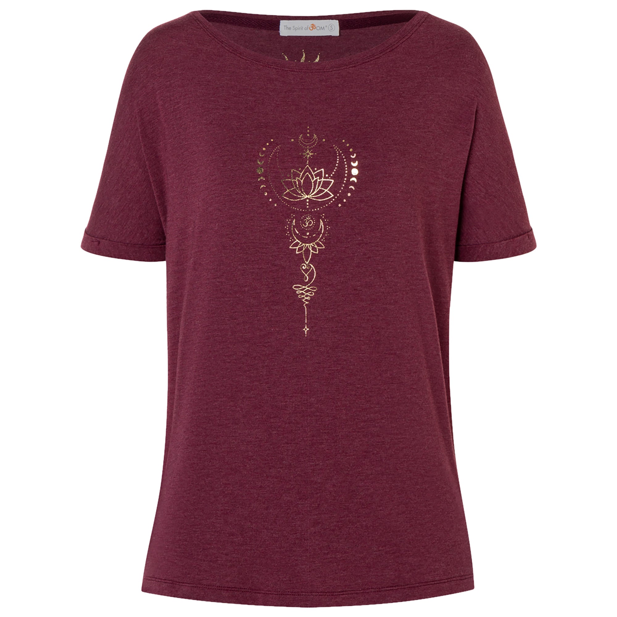 Shirt comfort fit Eka Padma - violett-rot melange - YOGISHOP