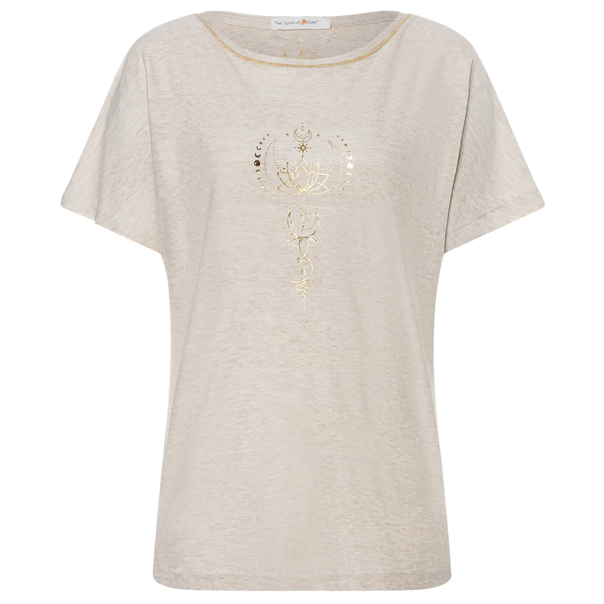 Shirt comfort fit Eka Padma - sand-nature melange gold - YOGISHOP