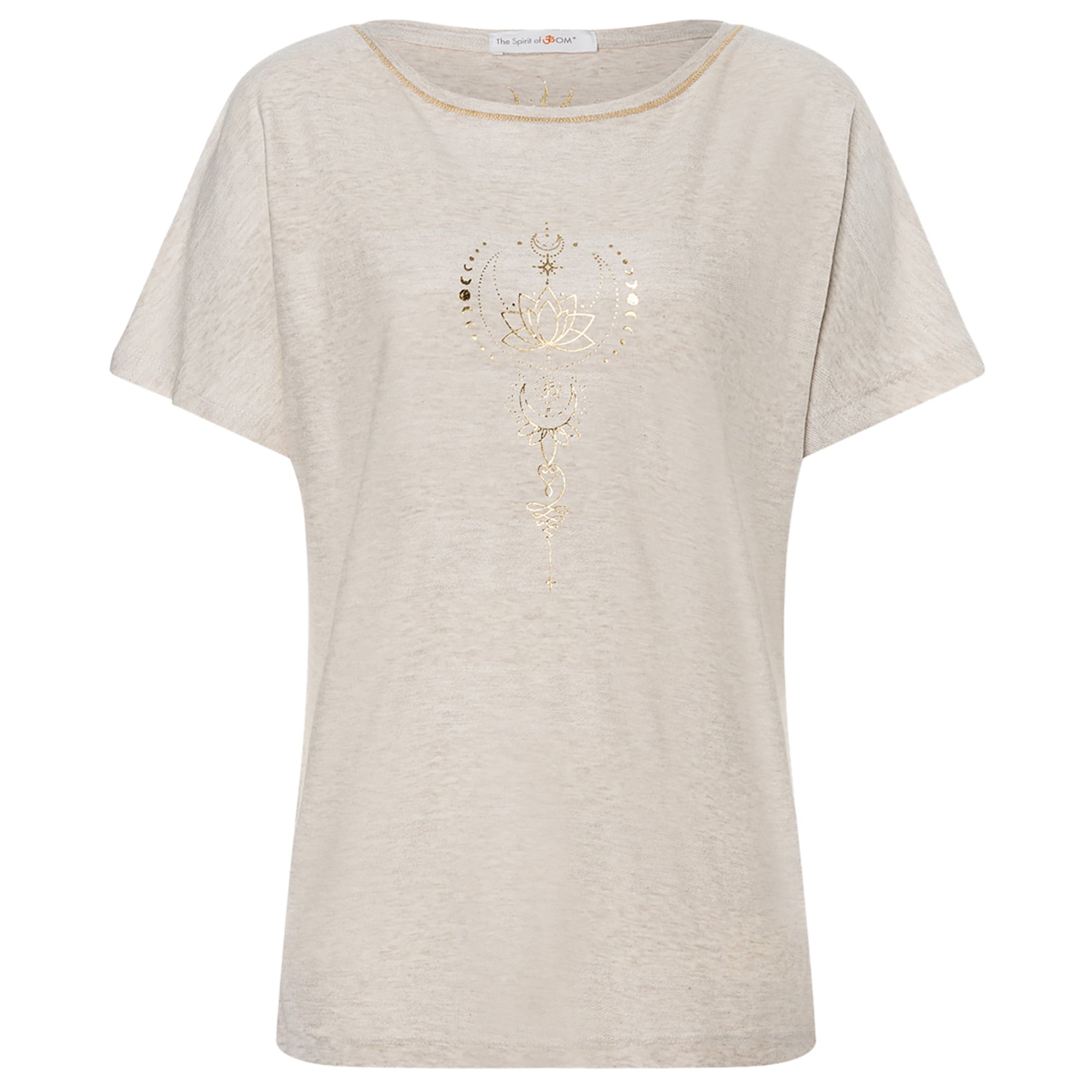 Shirt comfort fit Eka Padma - sand-nature melange gold - YOGISHOP