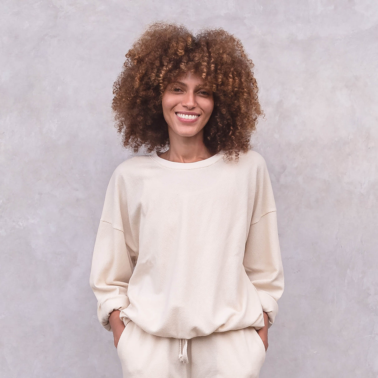 Sweater Chiara - nature waffle - YOGISHOP