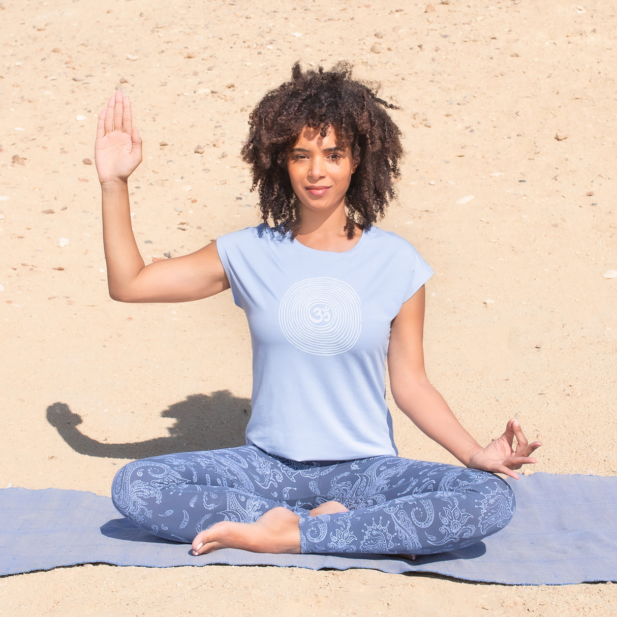 T-Shirt Om tencel - skyblue - YOGISHOP