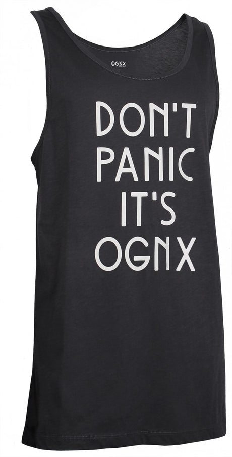 Yoga Tank-Top unisex "Don't panic it's OGNX" - black - YOGISHOP