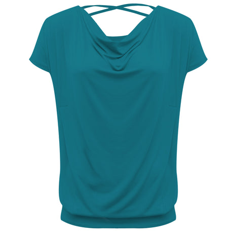 Yoga-Shirt flowing batwing "ala" – petrol - YOGISHOP