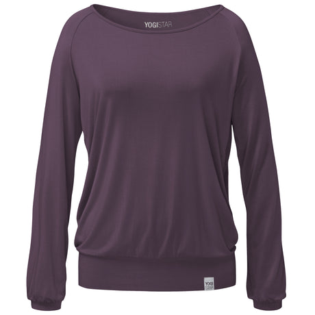 Yoga-Longsleeve "ala" - elderberry - YOGISHOP