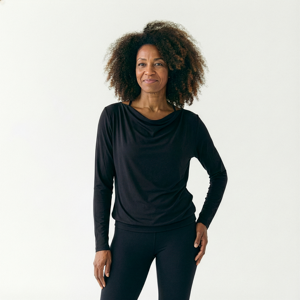 Yoga-Longsleeve fluido shakti "ala" - nero