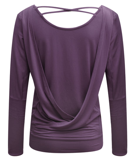 Yoga-Longsleeve flowing shakti "ala" - elderberry - YOGISHOP