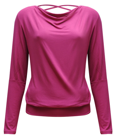 Yoga-Longsleeve flowing shakti "ala" - raspberry - YOGISHOP