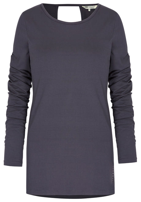 Yoga-Top "Open Back" - pebble - YOGISHOP