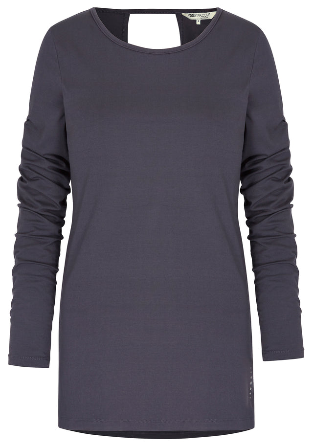 Yoga-Top "Open Back" - pebble - YOGISHOP