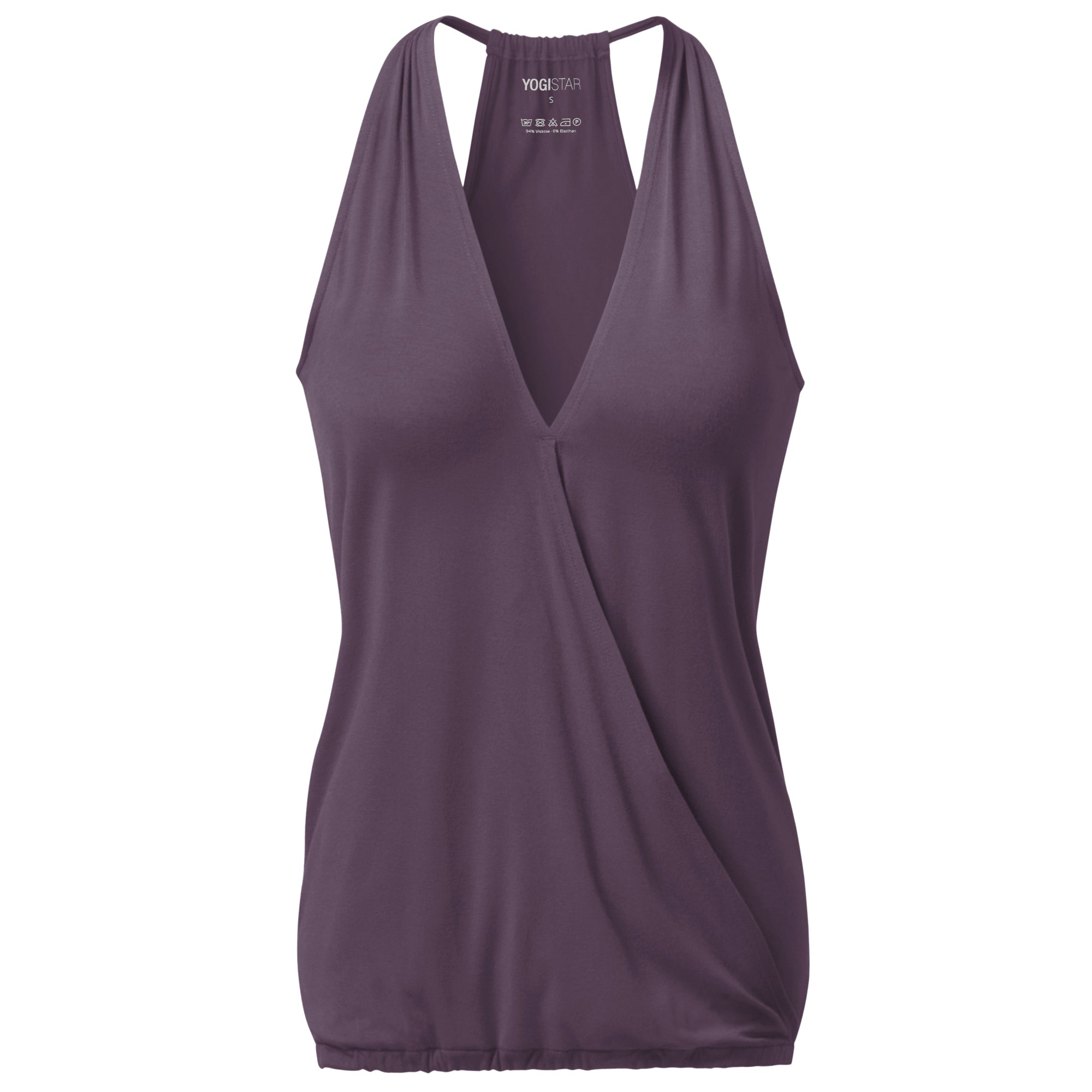 Yoga-Racerback V-Neck "ala" - elderberry - YOGISHOP