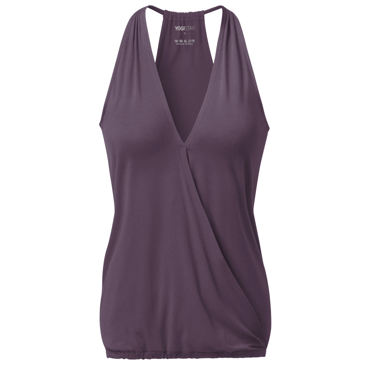 Yoga-Racerback V-Neck "ala" - elderberry - YOGISHOP