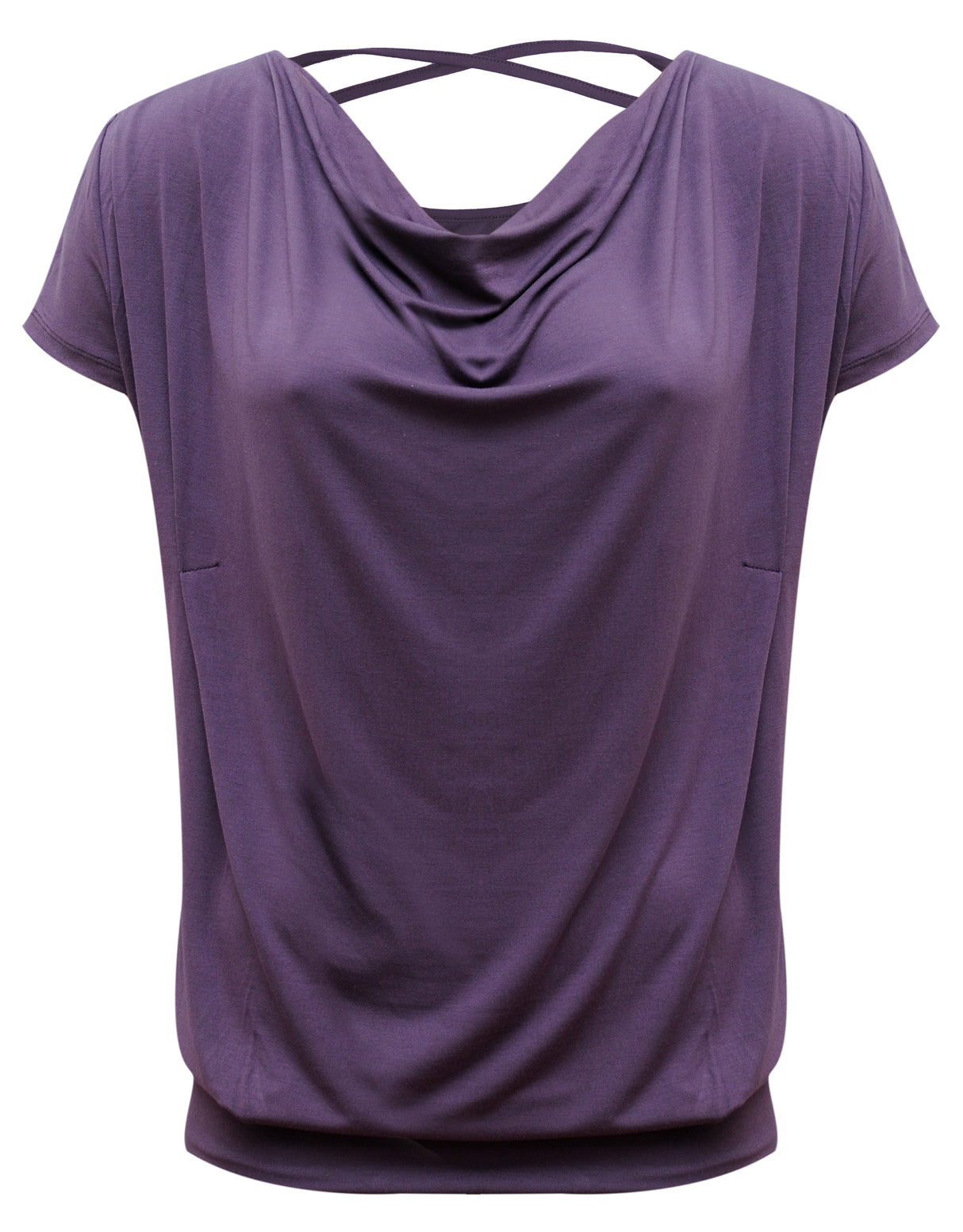 Yoga-Shirt flowing batwing "ala" – elderberry - YOGISHOP