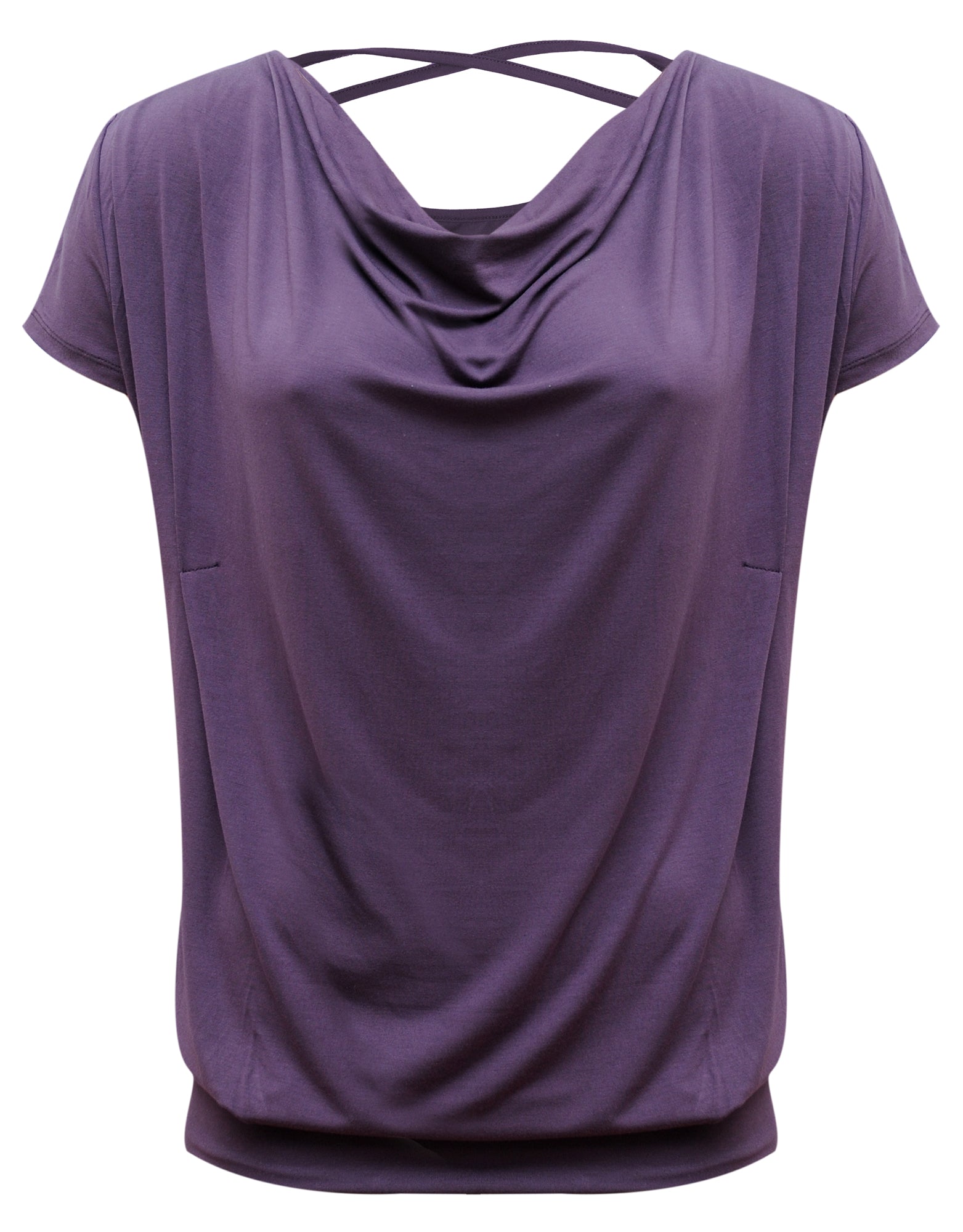 Yoga-Shirt flowing batwing "ala" – elderberry - YOGISHOP