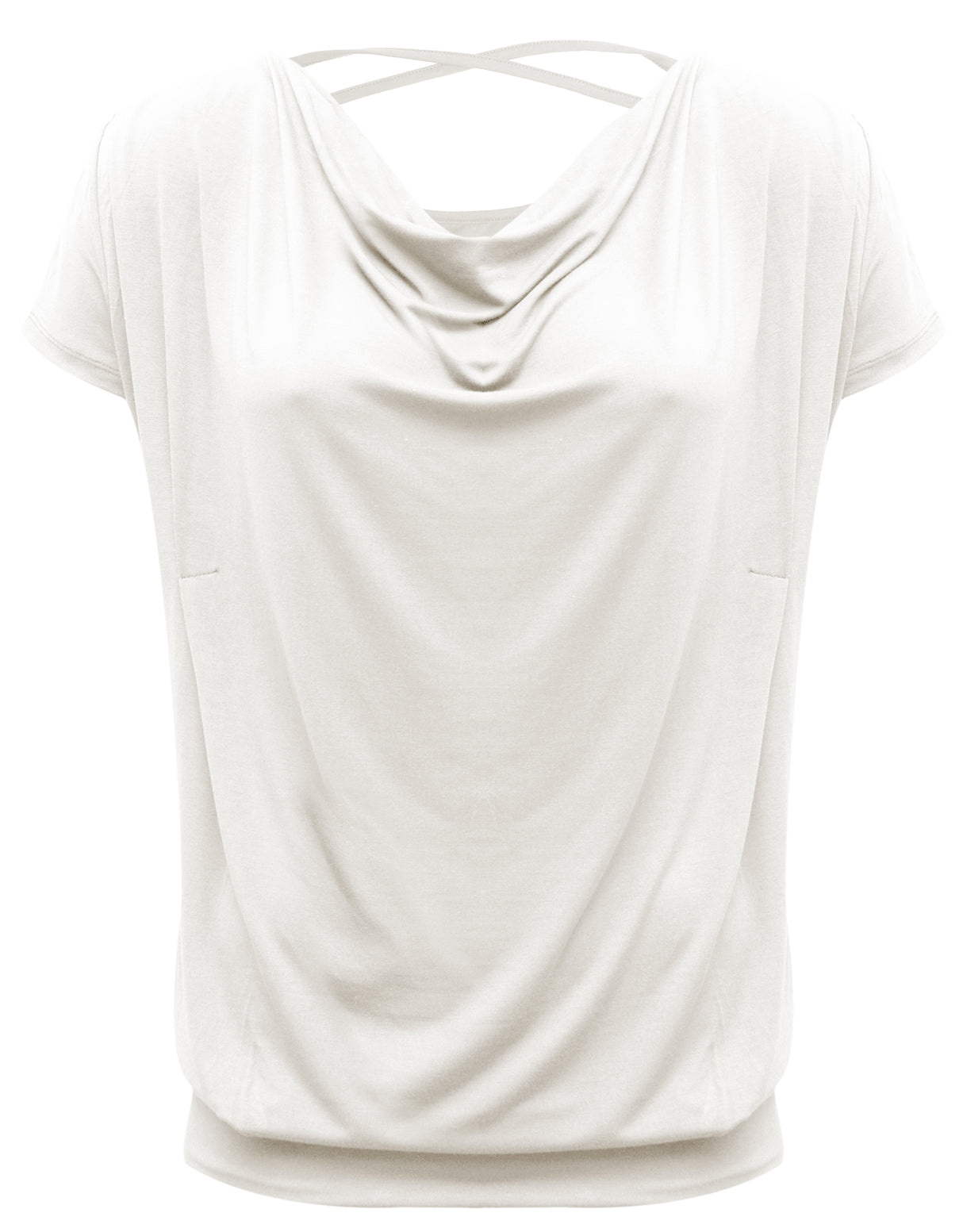 Yoga-Shirt flowing batwing "ala" – ivory - YOGISHOP