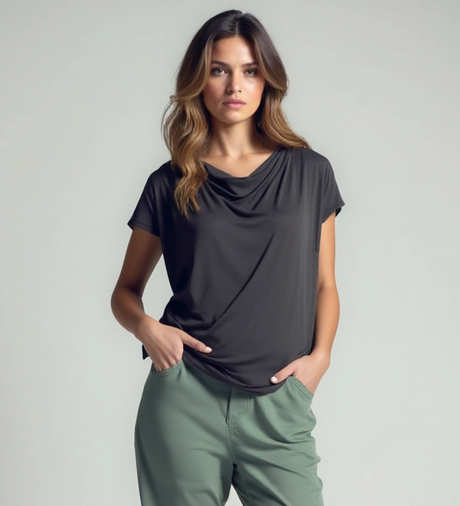 Yoga-Shirt flowing batwing "ala" – stonehenge - YOGISHOP