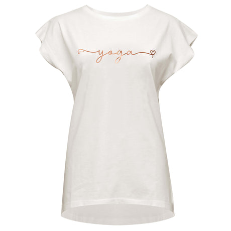 Yoga-T-Shirt Batwing „yoga“ - ivory/copper - YOGISHOP