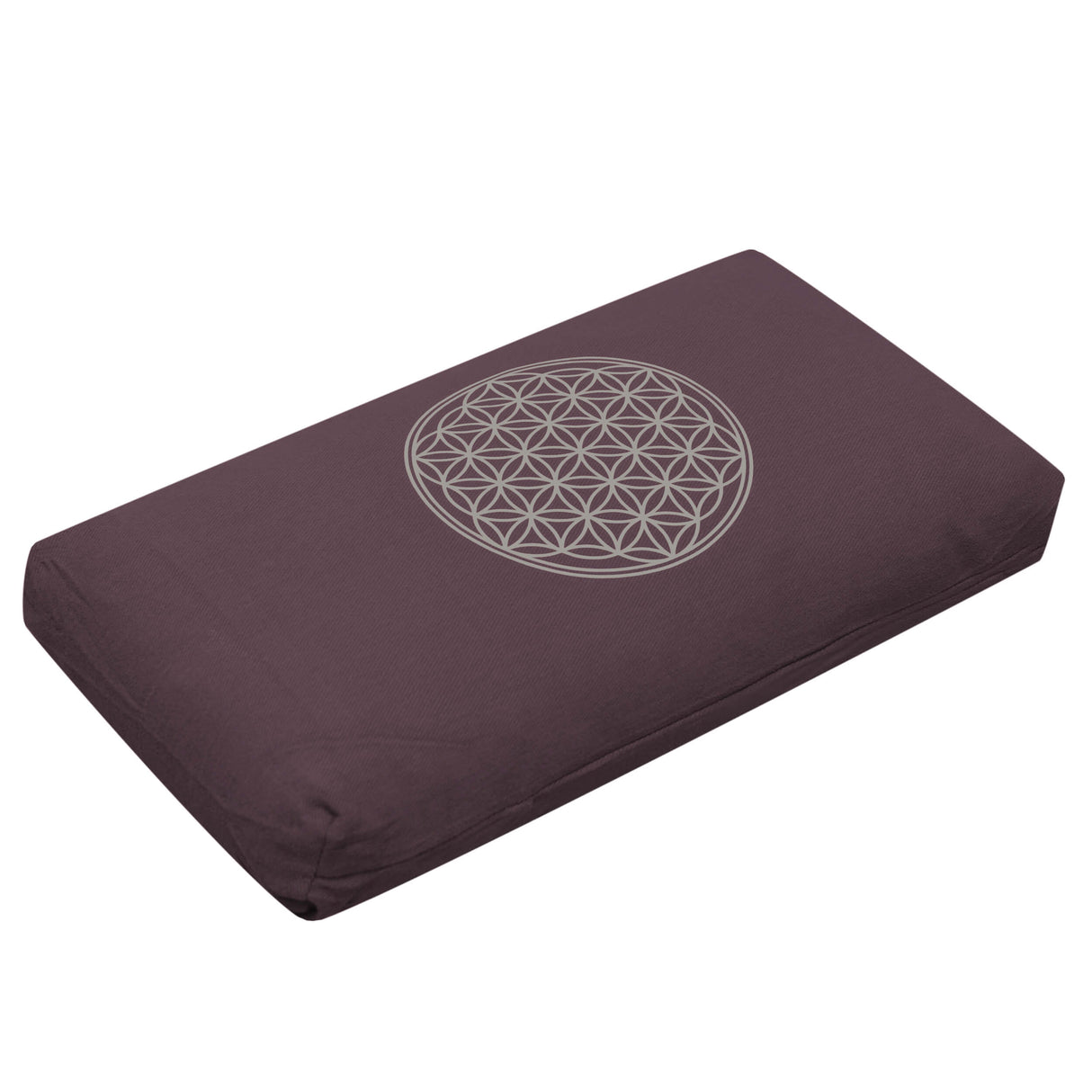 2. Wahl Yogakissen - klein - Blume des Lebens - mit Bio Dinkelspelz-Füllung - elderberry
