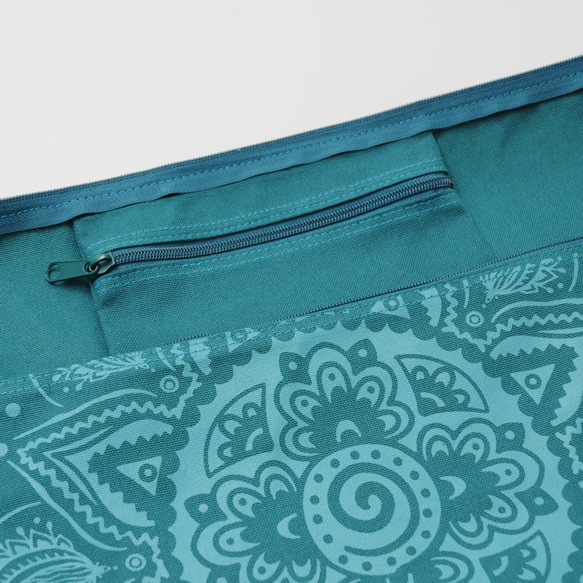 Yogatasche yogibag® basic - zip - cotton - art collection - 65 cm - spiral mandala - petrol
