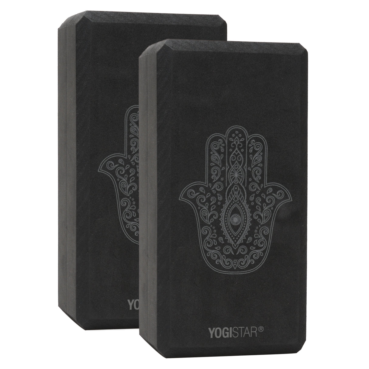 Yogablock yogiblock® basic - art collection - hand of fatima - zen black - 2er-Set - YOGISHOP