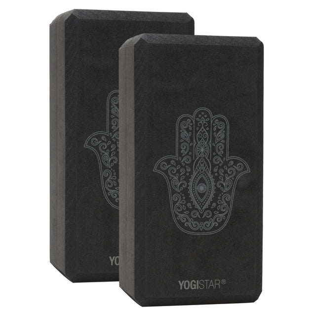Yogablock yogiblock® basic - art collection - hand of fatima - zen black - 2er-Set - YOGISHOP