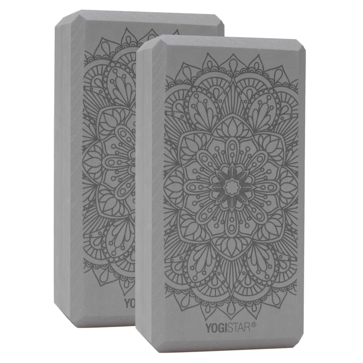 Yogablock yogiblock® basic - art collection - lotus mandala - graphit - 2er-Set - YOGISHOP
