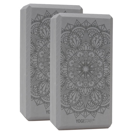 Yogablock yogiblock® basic - art collection - lotus mandala - graphit - 2er-Set - YOGISHOP
