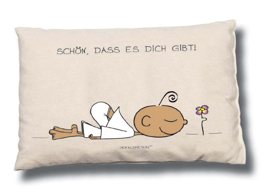 Zirbenkissen "Schön, dass es Dich gibt" - Der kleine Yogi - YOGISHOP